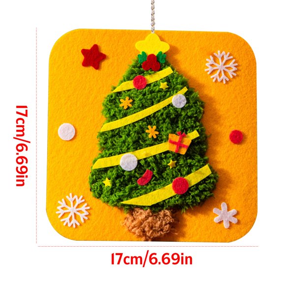 Ensemble-cadeau de Noël Non Tissé Enfilage Peinture Couture Bricolage Kit d'Artisanat avec Motifs Aiguilles Fil et Instructions