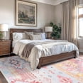 thumbnail image 7 of Jamfeel Area Rugs Boho Print Low Pile Washable Carpet Soft Non-slip Rug for Living Room Bedroom Kitchen 4'x6' Pink, 7 of 7