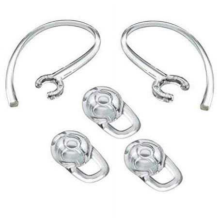 epacks Replacement Set for Plantronics 3-Pack Medium Earbuds Gels w/Small/Large EarHook Kit - Clear