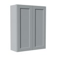 thumbnail image 3 of 33 Inch Laundry Room Cabinets Wall Mounted, Solid Wood Over The Toilet Storage Cabinet, Bathroom Organizer Cabinets with 2 Shaker Door & Shelves, Easy to Assemble for Kitchen, Garage - Dark grey, 3 of 6