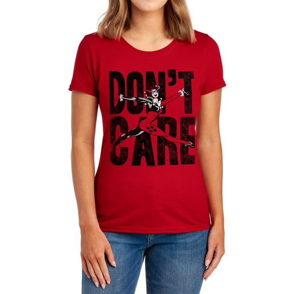 JLA Joker Don't Care Women's T Shirt (2X-Large) Red
