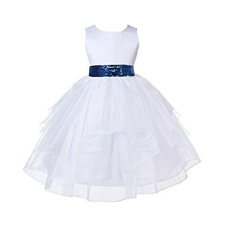 

Ekidsbridal White Satin Shimmering Organza Flower Girl Dresses Sequin Sash Communion Dress Baptism Dress Holiday Dresses Toddler Girl Dresses Junior Bridesmaid Dress Special Occasion Dresses 4613mh