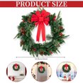 thumbnail image 4 of 24" Pre-Lit Christmas Wreath Decorations with 70 Lights and PVC Branches, Artificial Christmas Wreaths for Front Door, Battery-Operated, with Pine Cones and Ribbons, Green and Red, 4 of 9