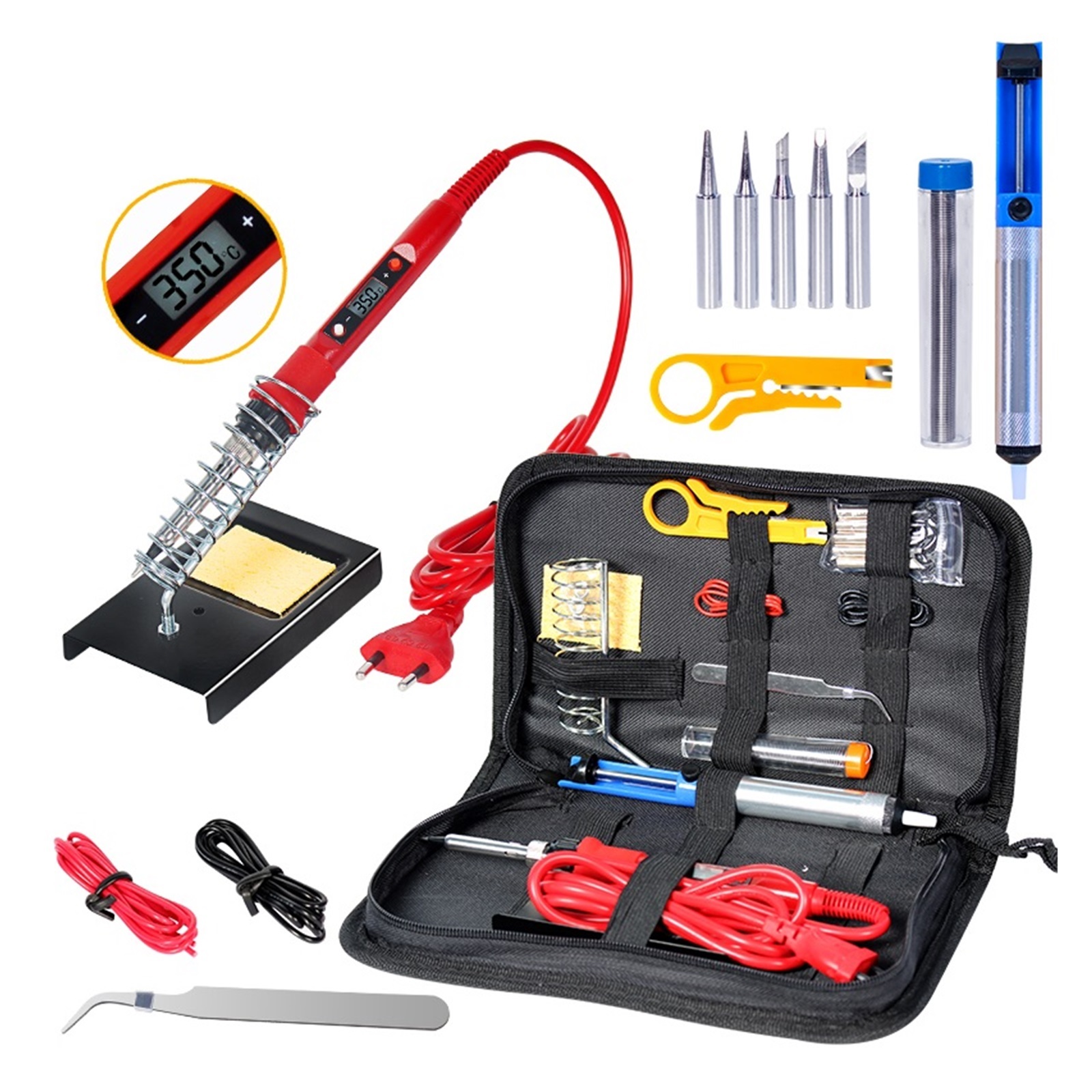 Temperature Soldering Iron Kit,80W Soldering Iron Kit,Multimeter Soldering Tool Kit
