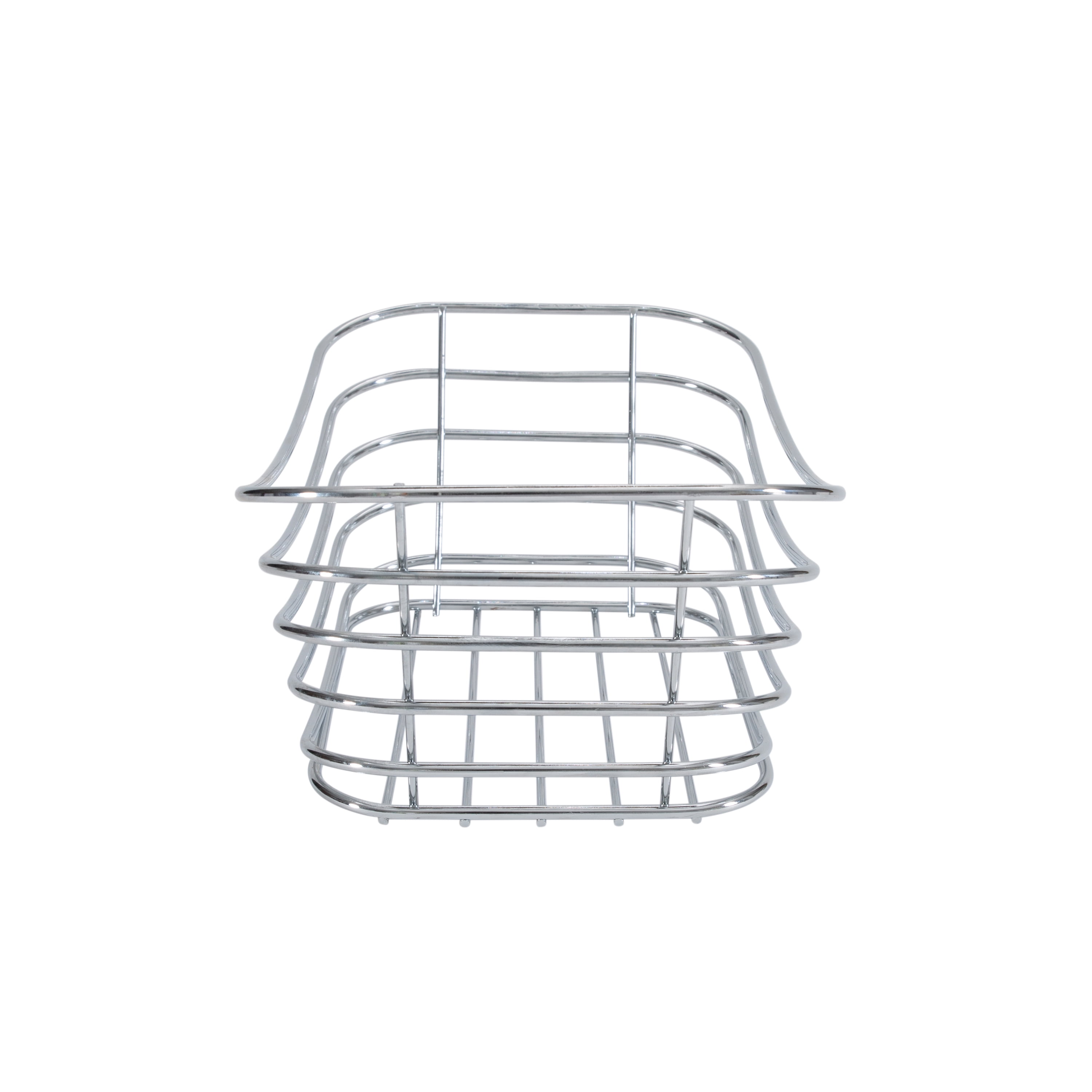 Simplify Wire Storage Basket Metal Frame, Chrome Steel