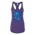 thumbnail image 2 of 3D Blue Skulls Trendy | Womens Fashion Jersey Racerback Tank Top, Purple Rush, Medium, 2 of 4