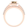 thumbnail image 4 of Clara Pucci 14K Rose Gold 2.16 Simulated Champagne Engraveable Engagement Ring + Wedding Band Set, 4 of 7