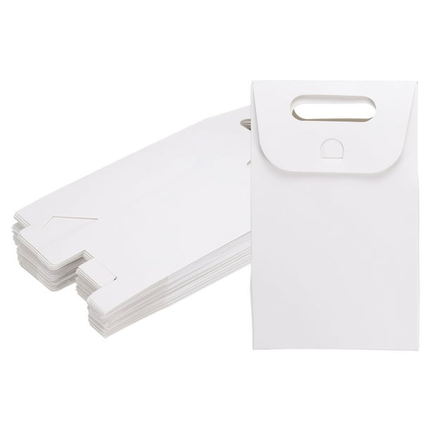 16 Pcs Bolsas de Regalo de Papel Kraft, Bolsas de Regalo de Pie con Asas y Lazo Reutilizables para Fiestas (Blanco)