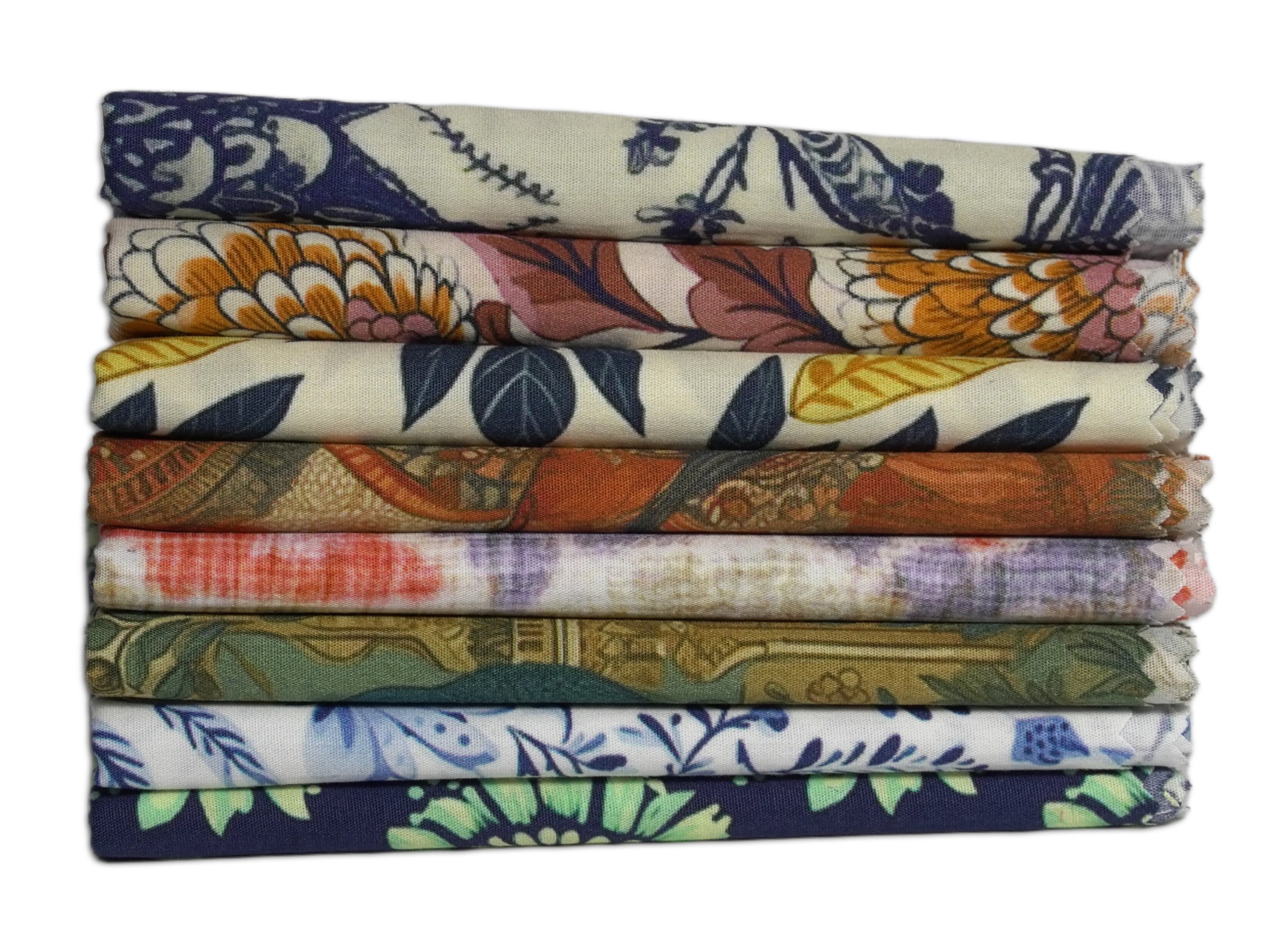Soimoi 8 Pc Fat Quarter Bundle- Leaves & Floral Print 18"x 22" DIY Patchwork- 100% Cotton Pre-Cut Quilting Fabric