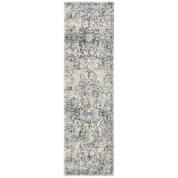 SAFAVIEH Madison Katina Traditional Runner Rug, Grey/Ivory, 2'3" x 14'