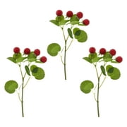 Frcolor Stems Artificial Fake Berry Fruit Berries Faux Stem Flower Red Holly Strawberry Greenerybranches Picks Raspberries Decor