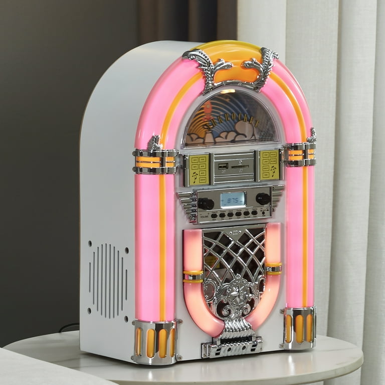 Arkrocket Athena Mini Jukebox with Bluetooth, Radio, Vintage
