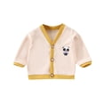 thumbnail image 1 of Gibobby Chamarra niñaCárdigan de punto para niños, abrigo, suéter de Color para niño, niña, abrigo individual para primavera y otoño, abrigo con cuello e(Beige, 3-4 Años), 1 of 3