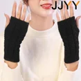 thumbnail image 3 of Unisex Fingerless Knit Long Gloves, Washable Spandex, Breathable, Multi-Color, 3 of 9