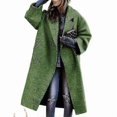 thumbnail image 1 of Women's Long Sleeve Lapel Fashion Coat Plaid Wool Long Coat, 1 of 1