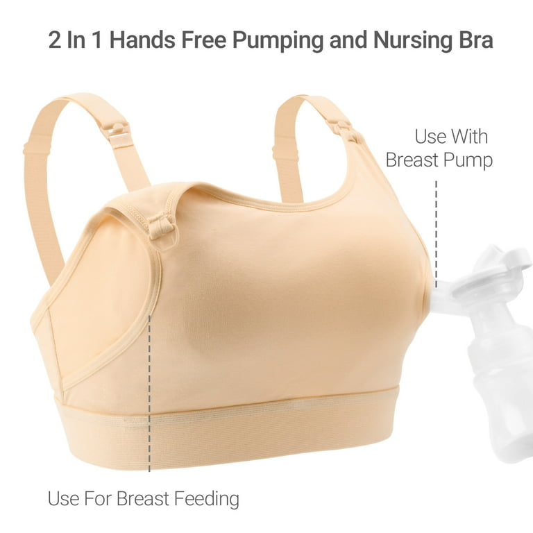 Momcozy Breast Pumping Bra Hands Free, YN12 Nursing Bra, Wearable Breast Pump Bra for S9, S12, Spectra, MEDELA, Elvie, Willow,etc, Size: Large, Black