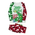 thumbnail image 5 of Qiylii Parent-Child Christmas Family Pajamas Matching Set, Long Sleeve Tree Letters Print T-shirt with Plaid Pants Sleepwear Loungewear for Holiday Pjs Nightwear, 5 of 10
