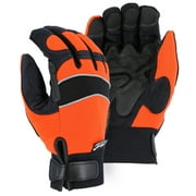 Majestic Glove 2145HOH Hi-Visibility Orange Winter Lined, Mechanics Style Glove, 2XL (1 Pair)