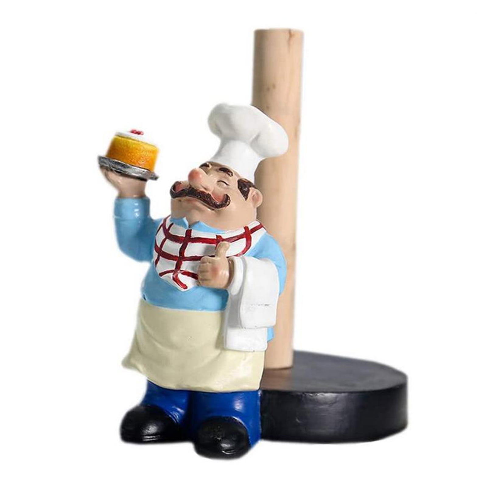 Chef Paper Towel Holder Resin Stand Crafts Display Countertop Paper