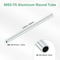 thumbnail image 3 of Tubo redondo de aluminio 6063 de 250 mm, 9 mm ID 12 mm OD, 1 paquete de tubos de aluminio sin costura para manualidades DIY [0.35x0.47x9.8IN], 3 of 7