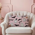 thumbnail image 3 of Halloween Pillow Cover 12x20 Repeating White Ghosts Spooky Pink Throw Pillow Case Autumn Thanksgiving Harvest Decorative Cushion Outdoor Cushion Case Sofa Couch Bed Decor Lumbar, 3 of 6