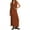 Dark Brown, variant on Musuos Women Fashion 2 Piece Knitted Outfits Waffle V-Neck Button Tank Tops and Elastic Split Skirt Set for Streetwear