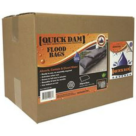Quick Dam Expanding Sandless Sandbag, 12 X 24 In., 20 Per Case