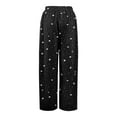 thumbnail image 5 of Women's Floral Print Palazzo Pants - High Waist Wide Leg Bohemian Summer Casual Trousers with Elastic Waist ,Black,2XL, 5 of 7