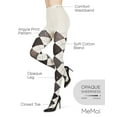 thumbnail image 3 of MeMoi Classic Large-Print Argyle Sweater Tights - Womens - Female (Medium/Large, Winter White), 3 of 12