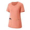 thumbnail image 5 of Vibrex Women's Scrub Set: Women's Solid Color Casual Nurse Protective Uniform Short Sleeved Round Neck Shirt Set Multi-Pocket, Loose-Fit Uniform for Nurses, Caregivers, Medical Staff, 5 of 9