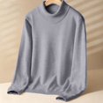 thumbnail image 2 of ManxiVoo Cozy Mid Neck Heavy Knit Sweater for Women Thick Winter Pullover Long Sleeve Casual Loose Fit Top L Size Dark Gray, 2 of 6