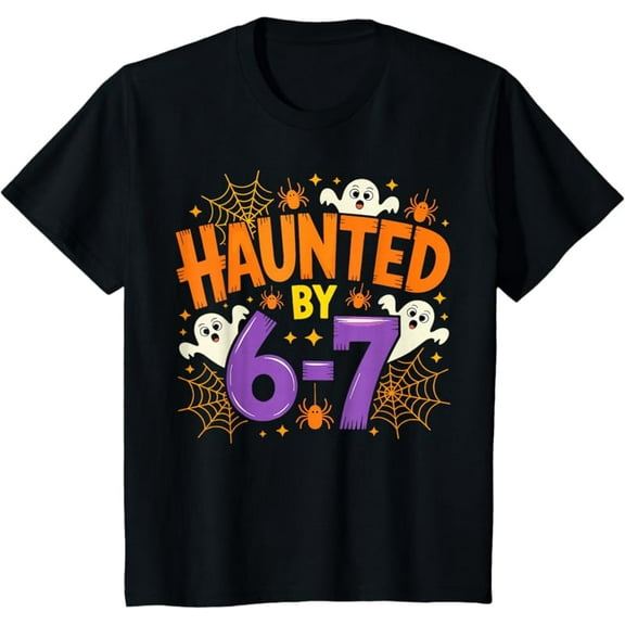 Haunted by 67 Funny Six Seven Meme Spooky Ghost Halloween T-Shirt