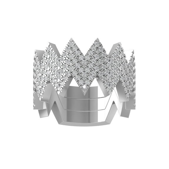 ARAIYA FINE JEWELRY 10K White Gold Round Lab Grown Diamond Engagement Ring (3/4 cttw, VS Clarity, D-E Color) Size 9