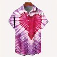 thumbnail image 1 of New Fashion Mens 3D Printed Shirt Summer Short Sleeve Single Row Button Loose Oversized Loving Heart Pattern Trend Unisex Shirts, 1 of 5