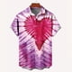 thumbnail image 3 of Nueva camisa de moda para hombre con estampado 3D, de verano, de manga corta, con una sola fila de botones, holgada, de gran tamaño, con estampado de corazón amoroso, tendencia, camisas unisex, 3 of 5