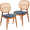 Navy Blue, variant on LeisureMod Holbeck Wicker Dining Chair with Wood Legs Set of 2 Gray