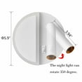 thumbnail image 4 of Modern LED Wall Sconce Round Wall Mount Lamp with Mini Night Light White Finish, 4 of 8