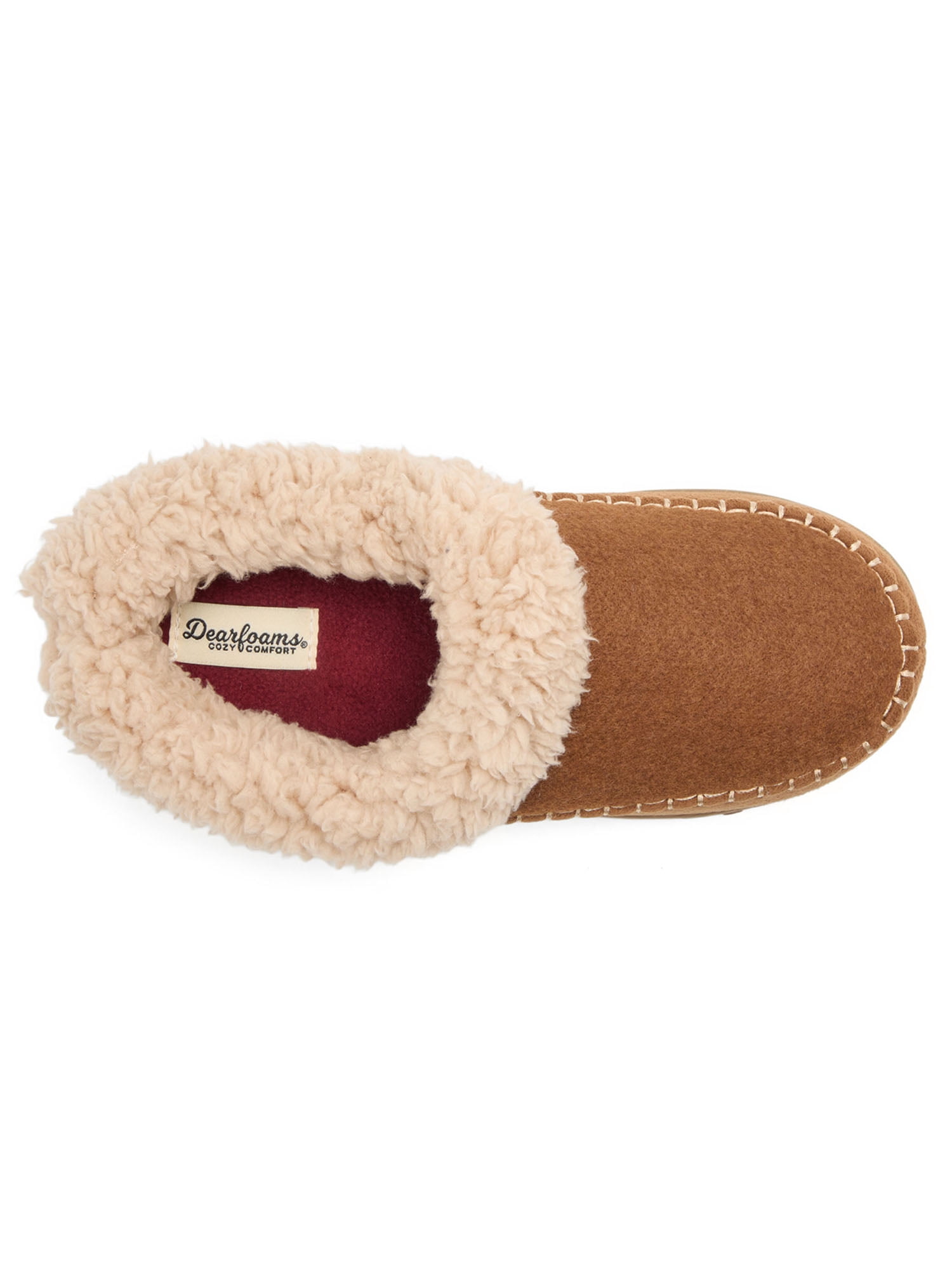 Dearfoams Women’s Cozy Comfort Moc Toe Clog Slippers