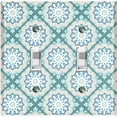 thumbnail image 1 of Metal Light Switch Plate Cover Mandala Teal Floral Pattern Damask MDL106, 1 of 13