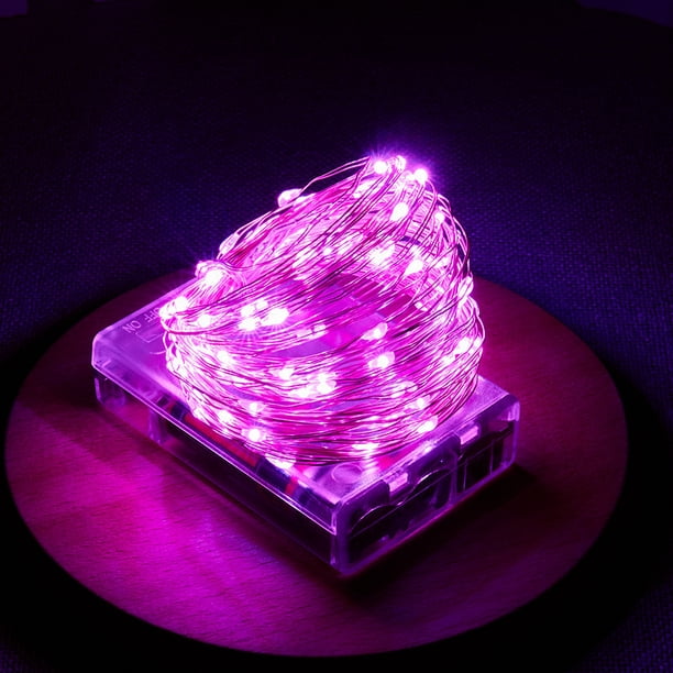 Cadena de luces LED con forma de caja de batería, alambre de cobre, decoración navideña, luz de color pequeña, luz de estrella, luz de ambiente, luz intermitente