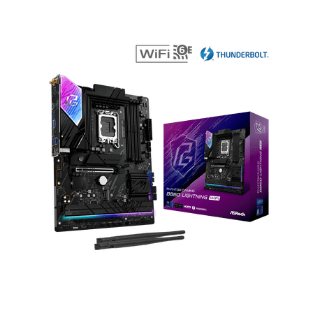 ASRock Phantom Gaming B860 Lightning WiFi LGA 1851 Intel B860 SATA 6Gb/s DDR5 ATX Motherboard