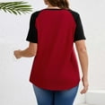 thumbnail image 6 of Plus Size Tops for Women Short Sleeve Raglan Tunic Casual Colorblock Shirts Oversized Crewneck eyhole Blouse, 6 of 7