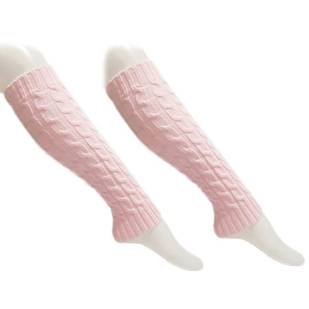 

Cuteam Women Solid Color Winter Warm Cable Knit Leg Warmers Knitted Crochet Long Socks