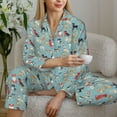 thumbnail image 6 of Picia Animal Dog Pattern Women’s Long-Sleeve Sleepwear Set - Soft 2-Piece Loungewear with Pockets, Comfy PJs for Relaxing Nights-X-Large, 6 of 7