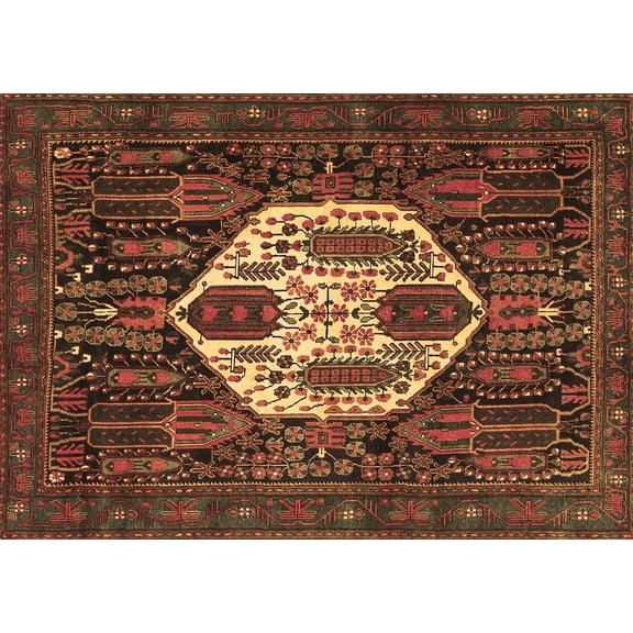 Ahgly Company Indoor Rectangle Medallion Brown Traditional Area Rugs, 3' x 5'
