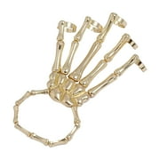 Toteaglile Halloween Hand Bonea Skeleton Elastic Bracelet Metal Ghost Hand Bracelet