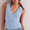 thumbnail image 6 of Delayuji Women 2025 Casual Soft Loose Spring Summer V Neck Sleeveless Tee Shirts Basic Trendy Outfits Clothes Blue M Cotton Spring Tops for Women, 6 of 9