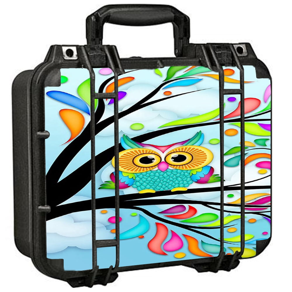 Skins Decals For Pelican 1400 Case / Colorful Artistic Owl In Tree