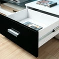 thumbnail image 4 of Furniture of America Seline Contemporary Glass Top TV Stand in White and Black, 4 of 5