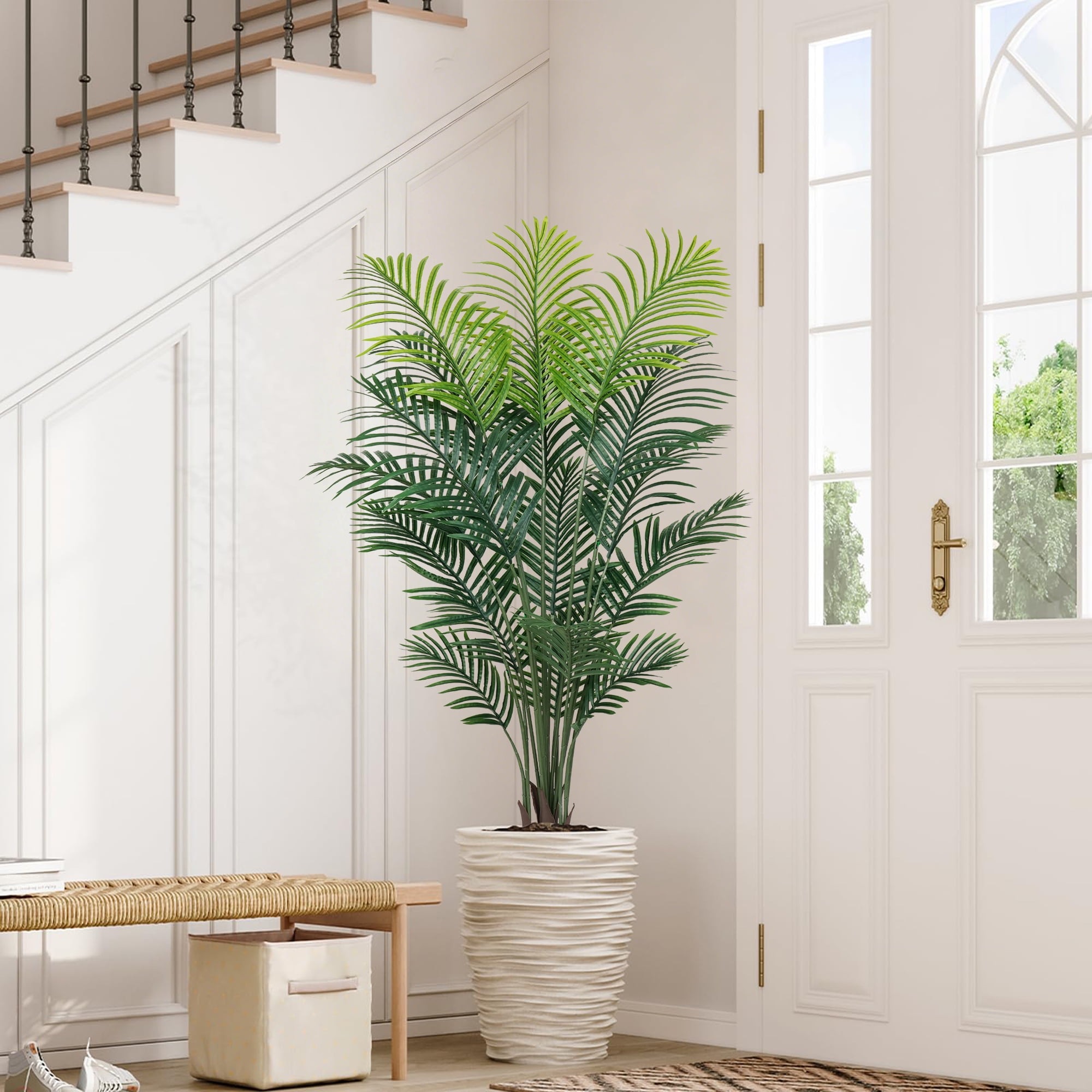 OLIVIVI Artificial Palm Tree 5FT Tall Faux Silk Plant for Home Office Decor Indoor Outdoor Fake Lifelike Potted Plant with Wood Branches 1 pack
